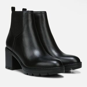 Naturalizer Verney weatherproof  Black Leather Ankle Chelsea boots Booties 12